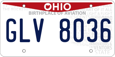 OH license plate GLV8036