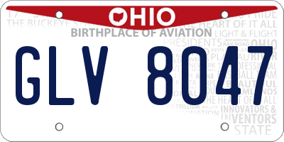 OH license plate GLV8047