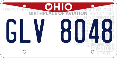 OH license plate GLV8048