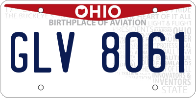 OH license plate GLV8061