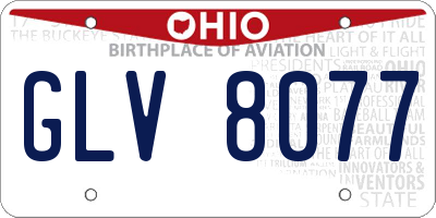 OH license plate GLV8077