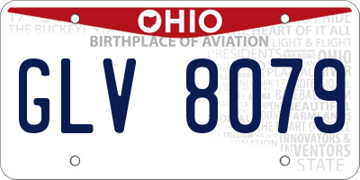 OH license plate GLV8079