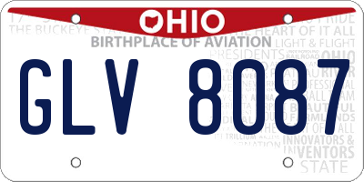 OH license plate GLV8087