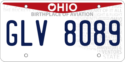 OH license plate GLV8089