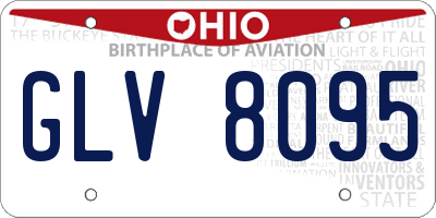 OH license plate GLV8095