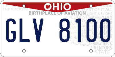 OH license plate GLV8100