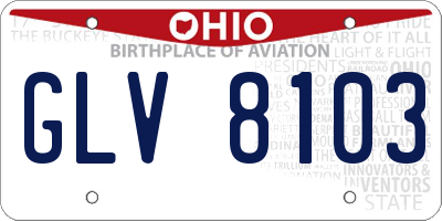 OH license plate GLV8103
