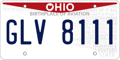 OH license plate GLV8111