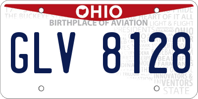 OH license plate GLV8128