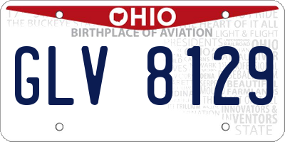 OH license plate GLV8129