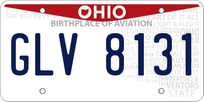 OH license plate GLV8131
