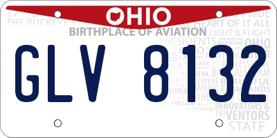 OH license plate GLV8132