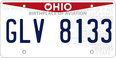 OH license plate GLV8133