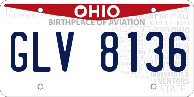 OH license plate GLV8136