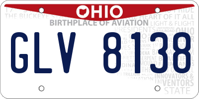 OH license plate GLV8138