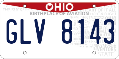 OH license plate GLV8143
