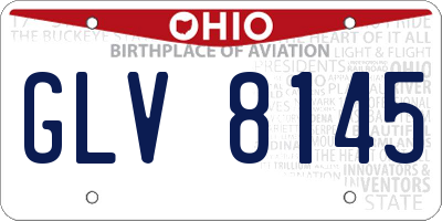OH license plate GLV8145