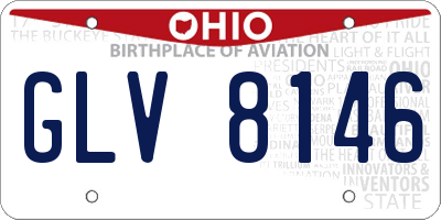 OH license plate GLV8146