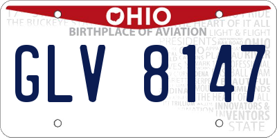 OH license plate GLV8147