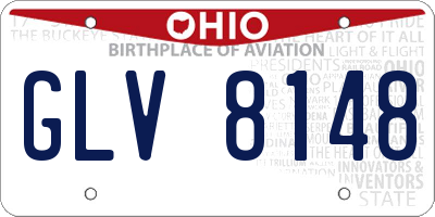 OH license plate GLV8148