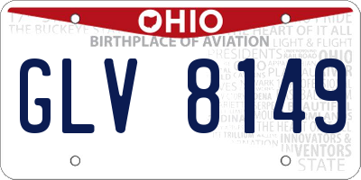 OH license plate GLV8149