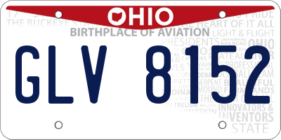 OH license plate GLV8152