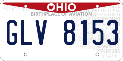 OH license plate GLV8153