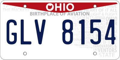 OH license plate GLV8154