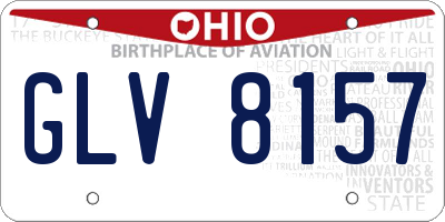 OH license plate GLV8157