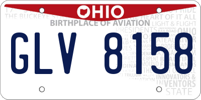 OH license plate GLV8158