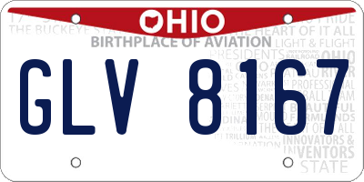 OH license plate GLV8167