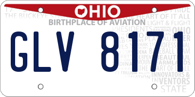 OH license plate GLV8171