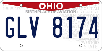 OH license plate GLV8174