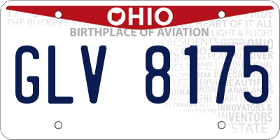 OH license plate GLV8175