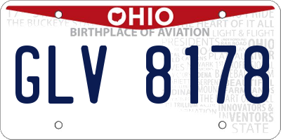 OH license plate GLV8178