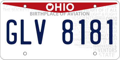 OH license plate GLV8181