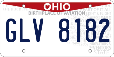 OH license plate GLV8182