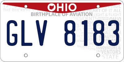 OH license plate GLV8183