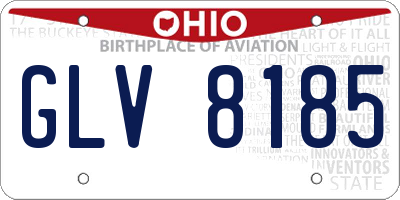OH license plate GLV8185