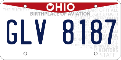 OH license plate GLV8187