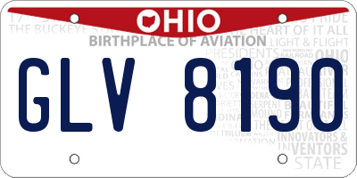OH license plate GLV8190