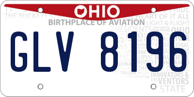 OH license plate GLV8196