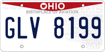 OH license plate GLV8199