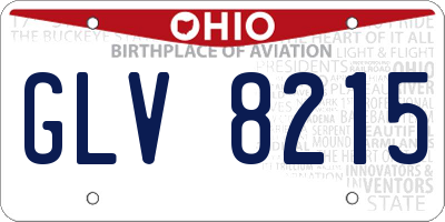 OH license plate GLV8215