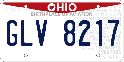 OH license plate GLV8217