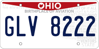 OH license plate GLV8222