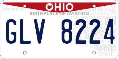 OH license plate GLV8224