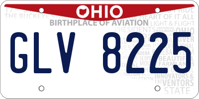 OH license plate GLV8225