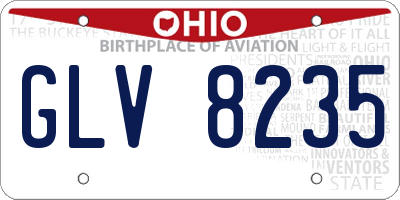 OH license plate GLV8235