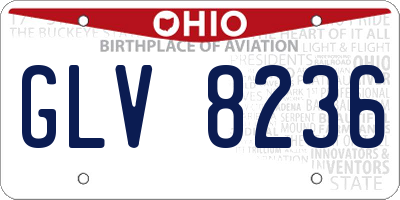 OH license plate GLV8236